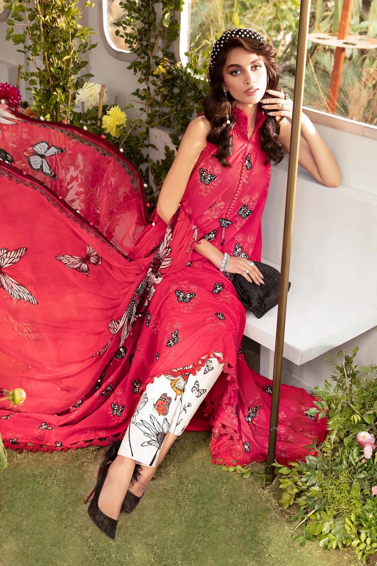 3 PC PRINTED LAWN SUIT-BG520