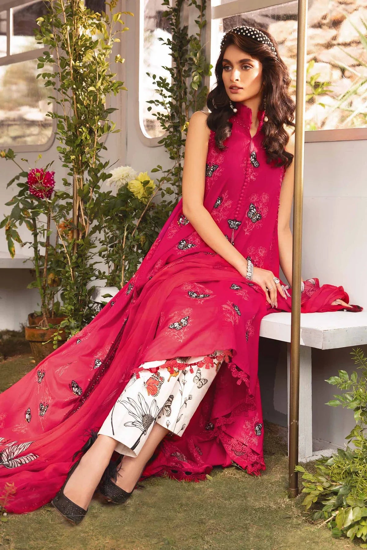 3 PC PRINTED LAWN SUIT-BG520