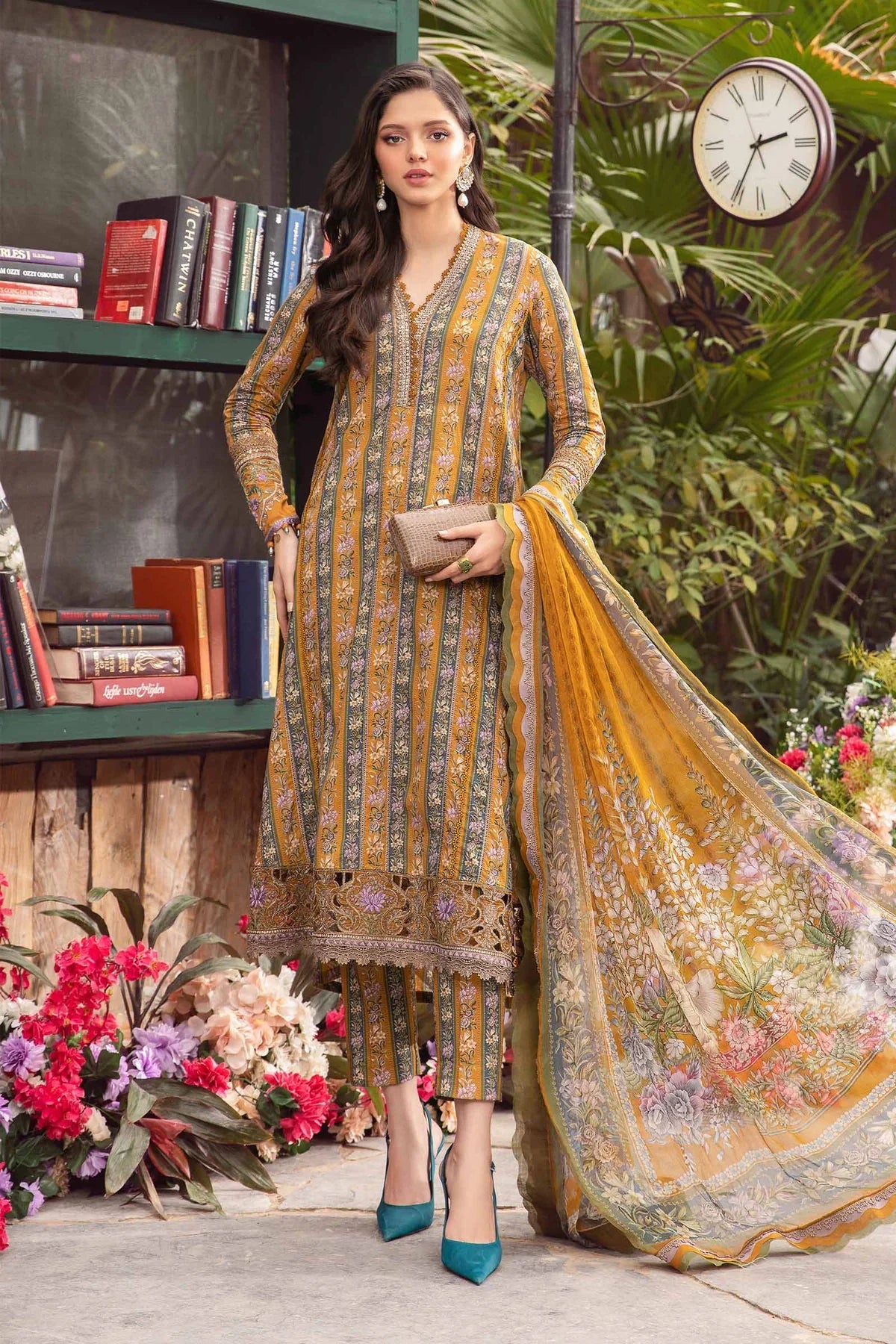 3 PC PRINTED LAWN SUIT-BG519