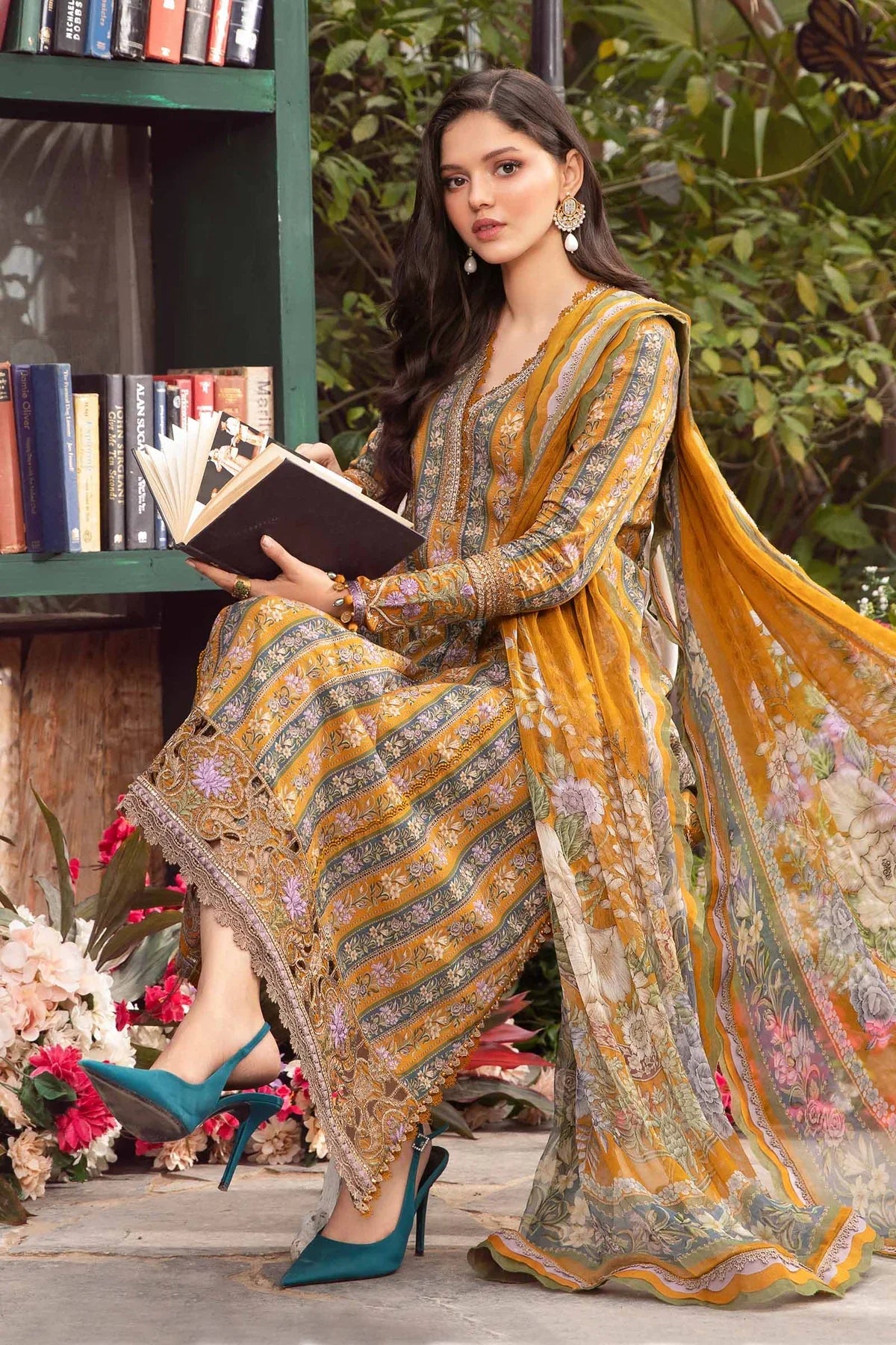 3 PC PRINTED LAWN SUIT-BG519
