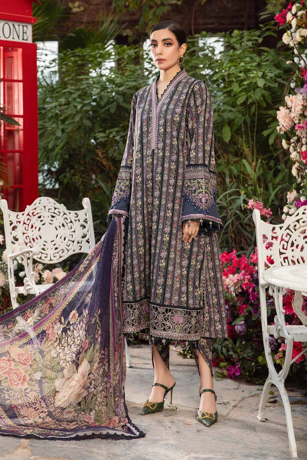 3 PC PRINTED LAWN SUIT-BG522