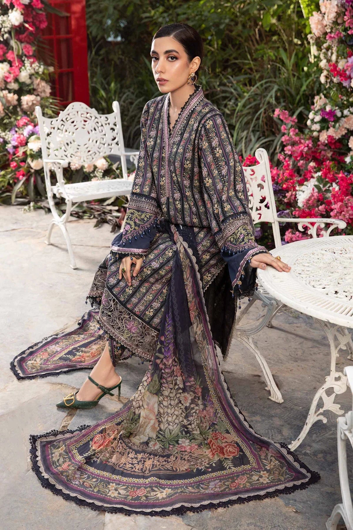 3 PC PRINTED LAWN SUIT-BG522