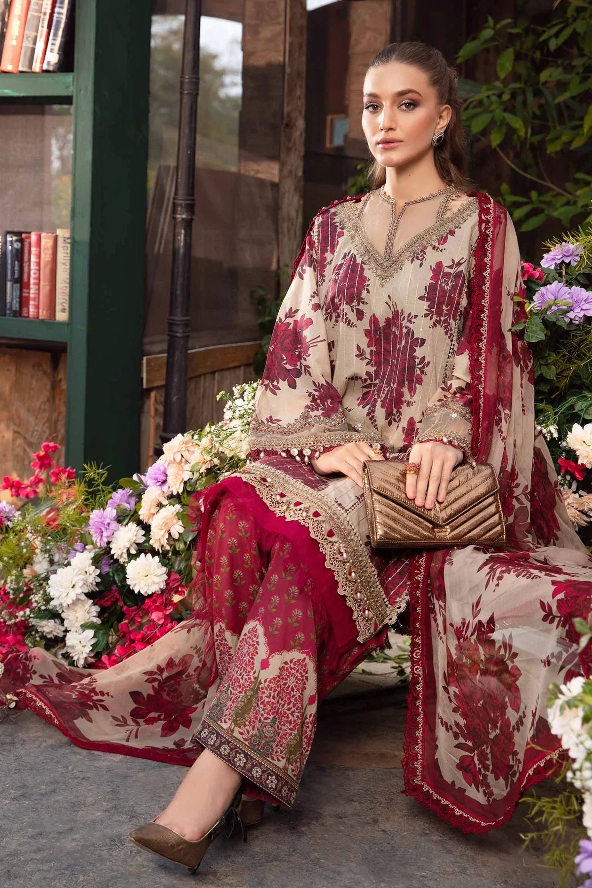 3 PC PRINTED LAWN SUIT-BG509