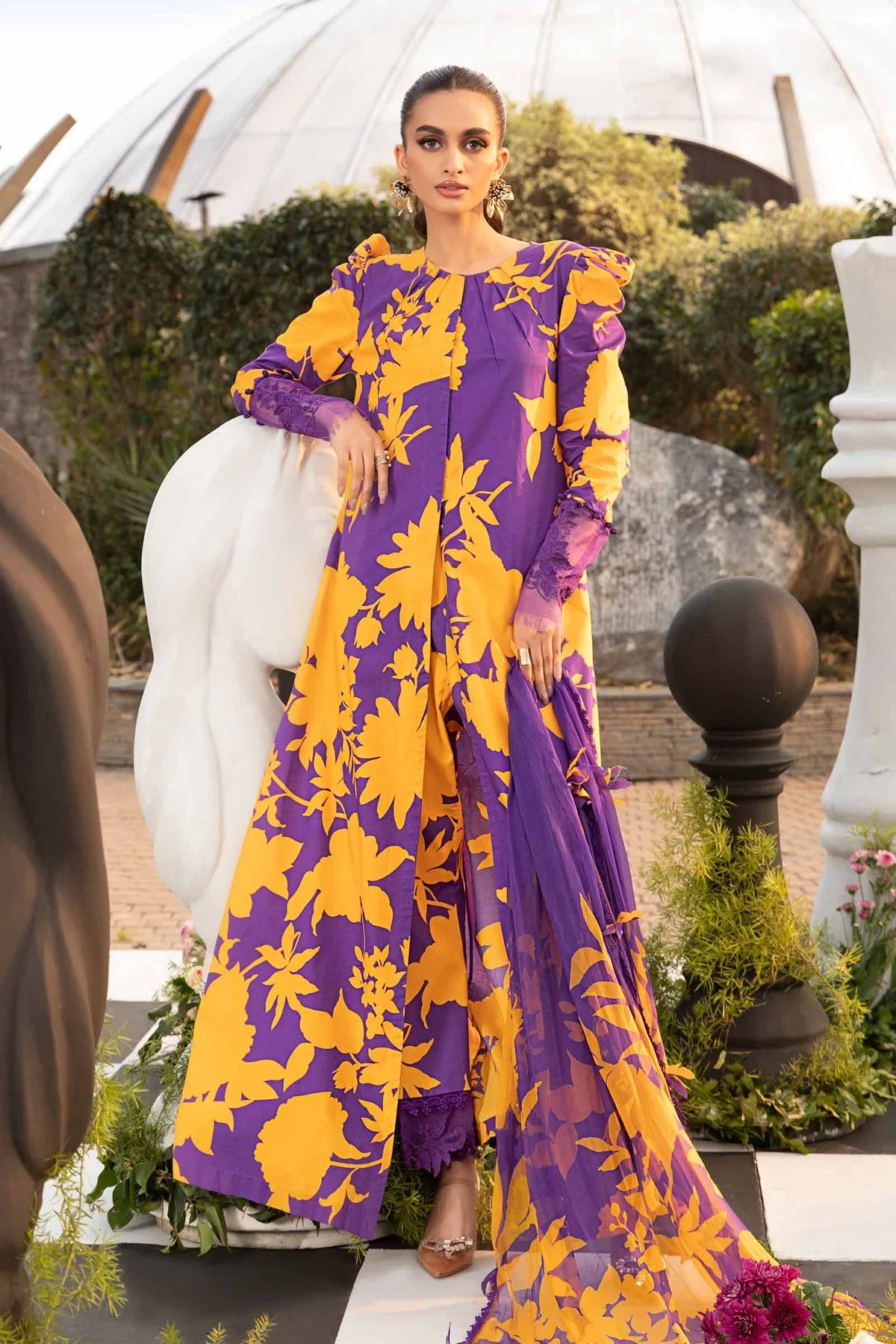 3 PC PRINTED LAWN SUIT-BG513