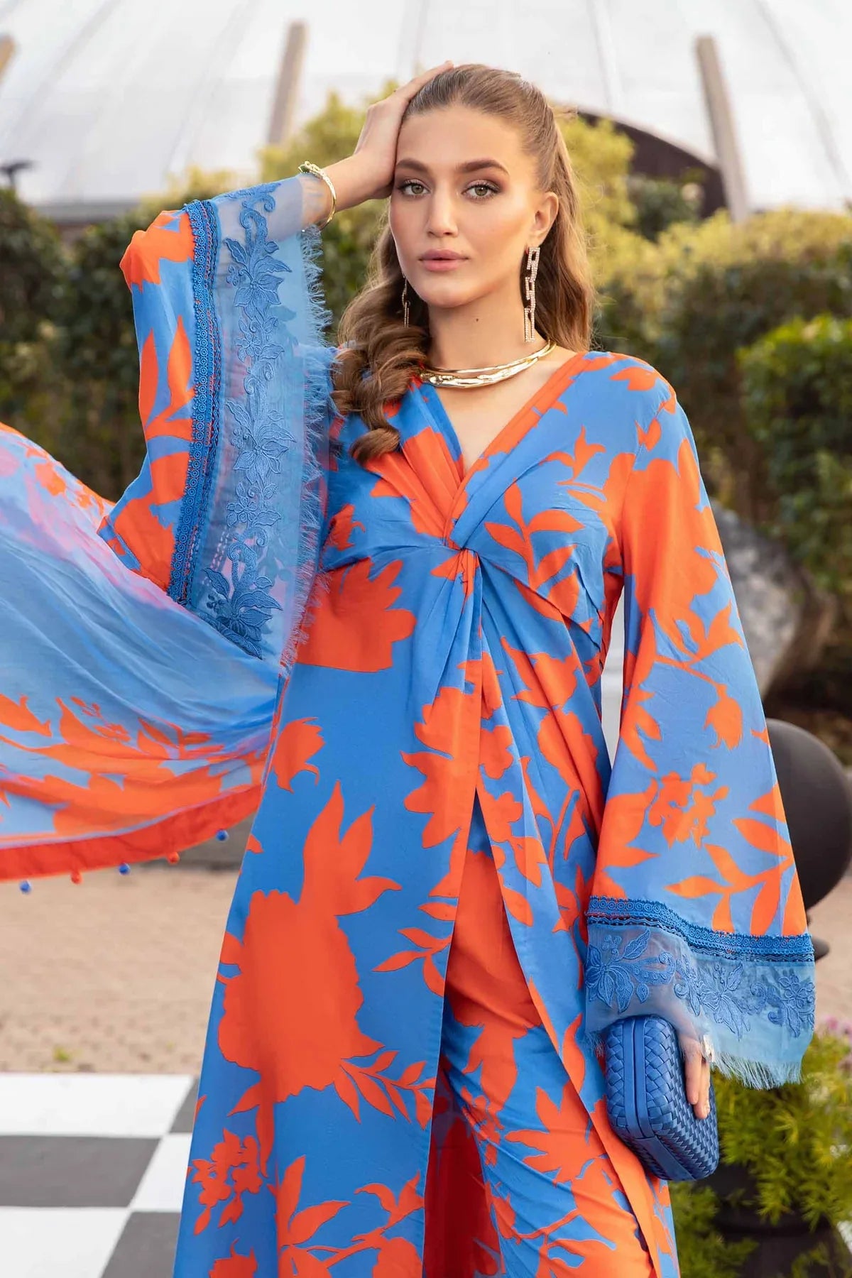 3 PC PRINTED LAWN SUIT-BG518