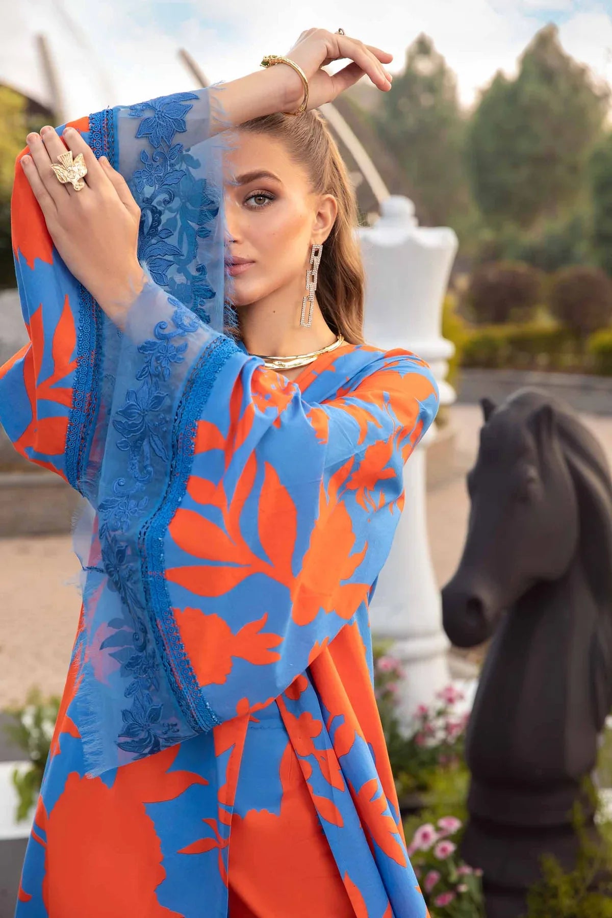 3 PC PRINTED LAWN SUIT-BG518