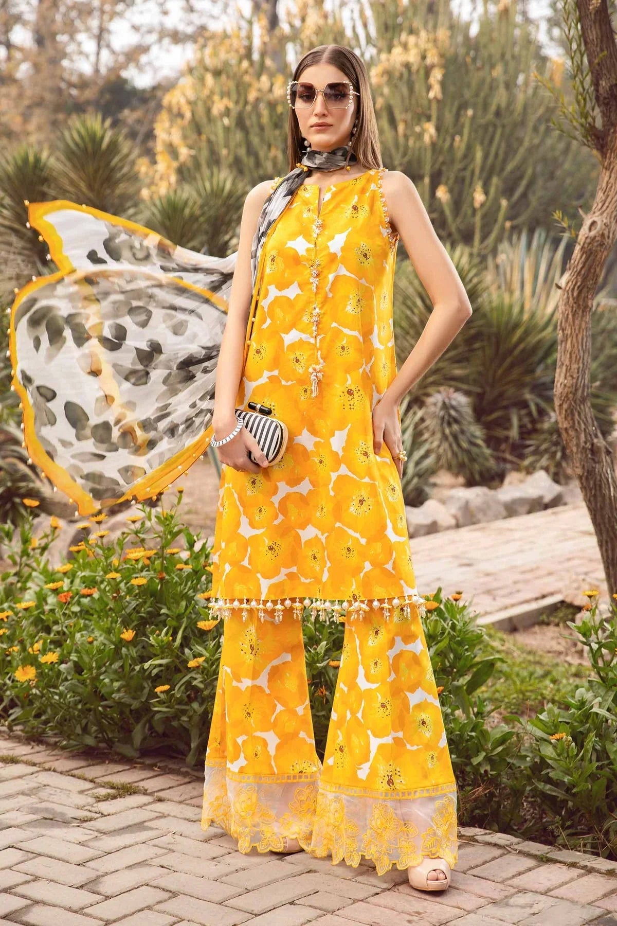 3 PC PRINTED LAWN SUIT-BG517