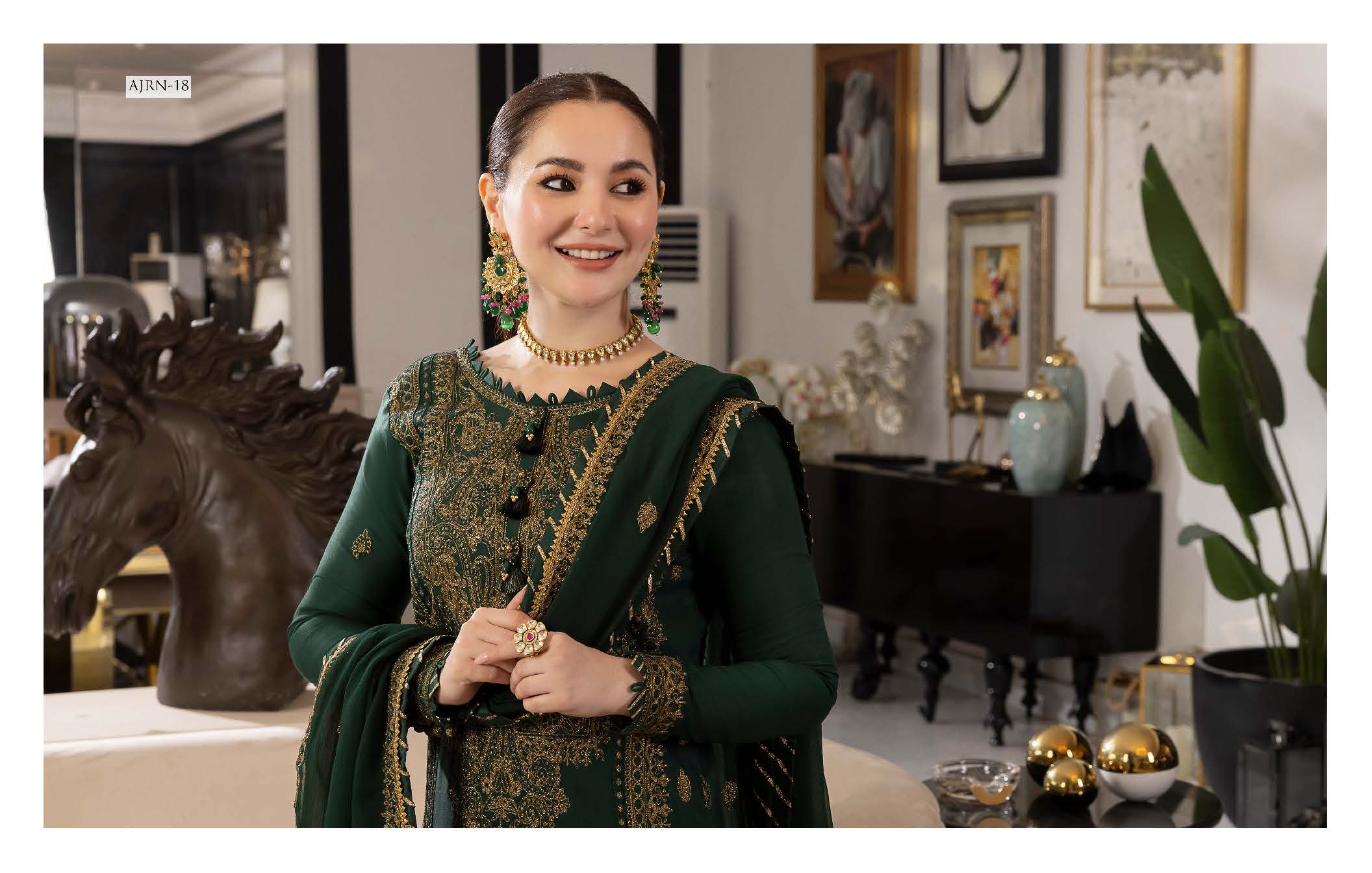 AJRN-18 EMBROIDERED LAWN SILK 3 PCS