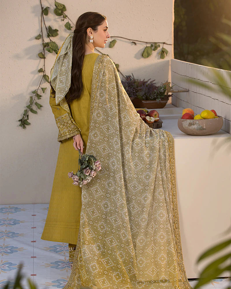 JANAN PARROT 3PC UNSTITCHED LAWN SUIT - BG864