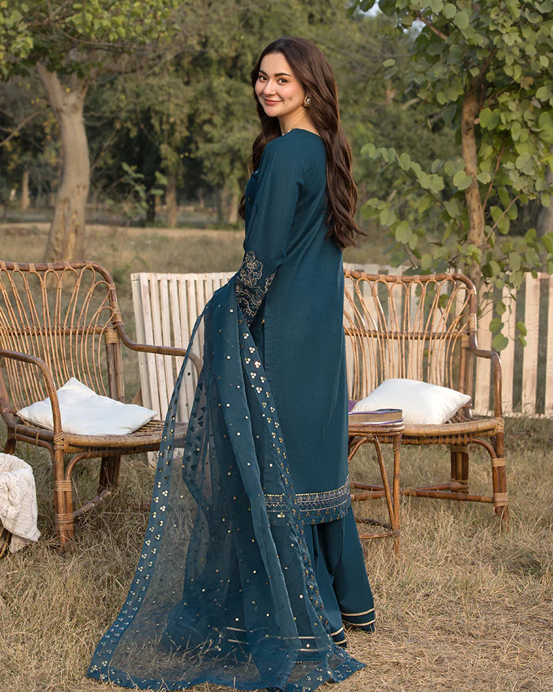 3PC DHANAK EMBROIDERED SUIT - BG635