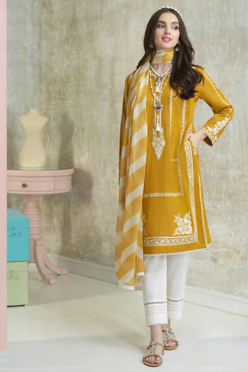 AJOD-28 EMBROIDERED LAWN 3 PCS-BG549