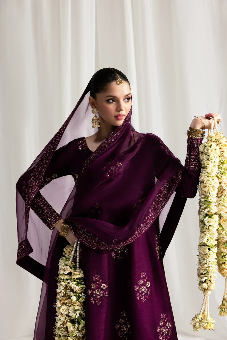 3PC EMBROIDERED DHANAK SUIT - BG916