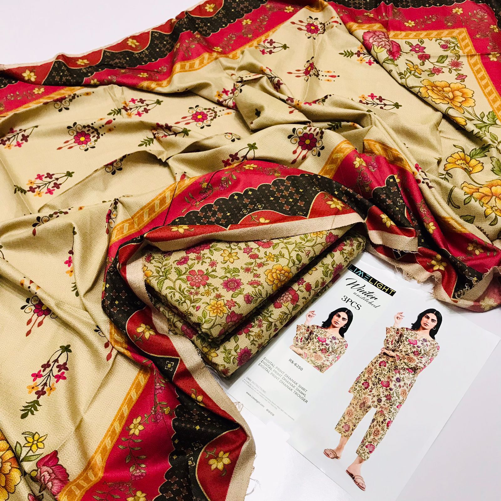 Digital Printed 3 Pcs Suit - DG04