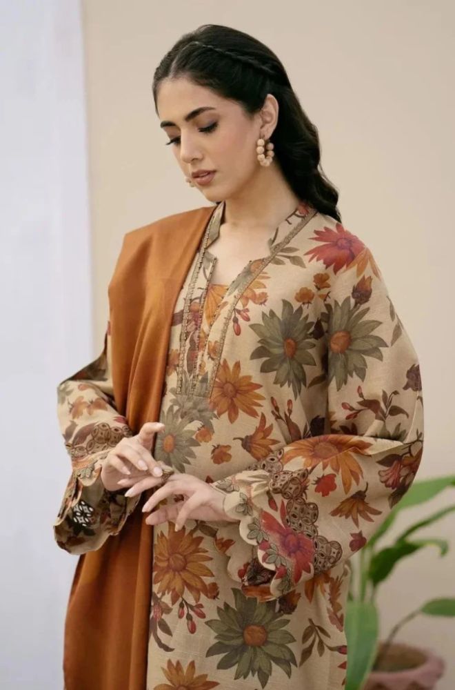 Digital Printed 3 Pcs Suit - DG07