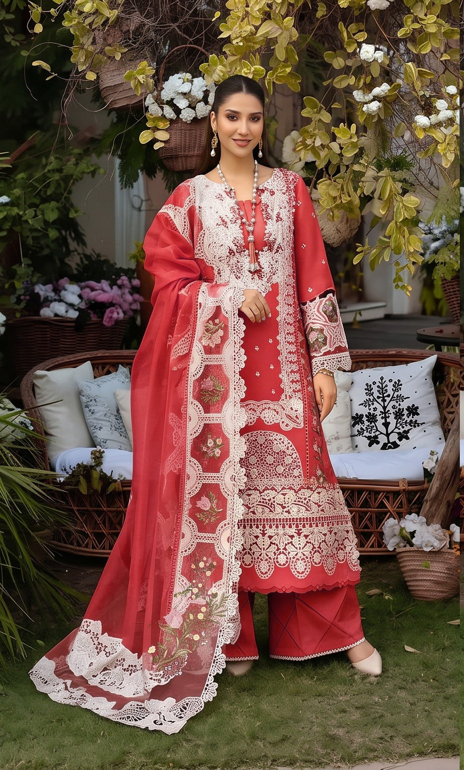 3PC EMBROIDERED SUIT - BG914
