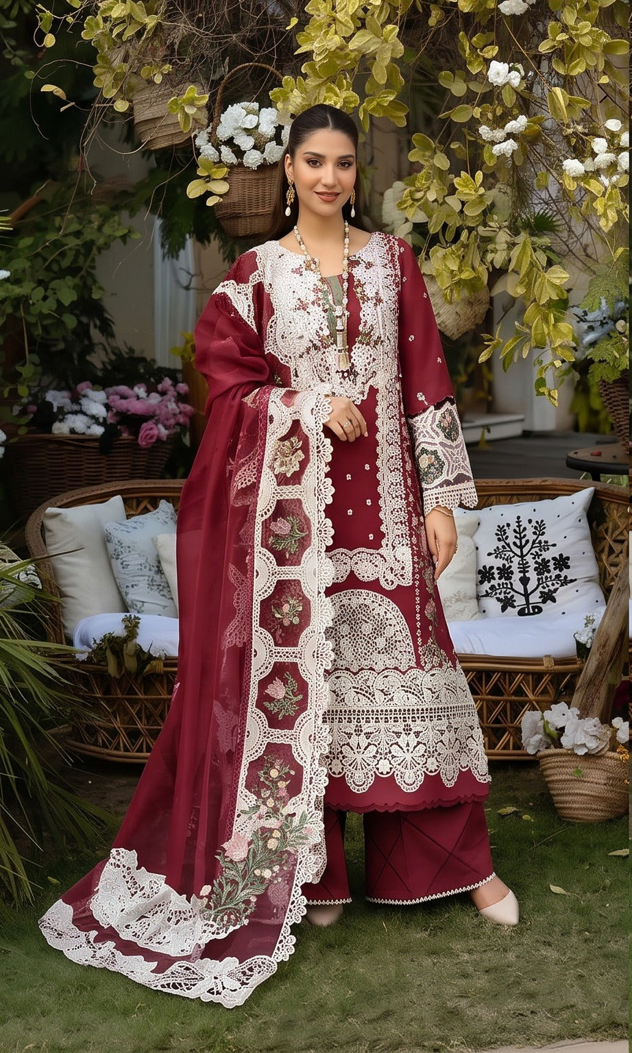 3PC EMBROIDERED SUIT - BG914
