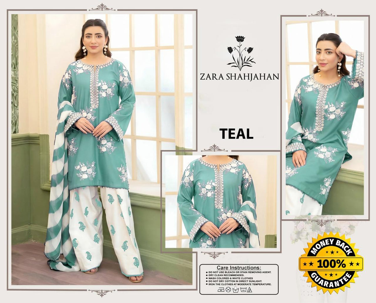 3PC EMBROIDERED SUIT - BG913