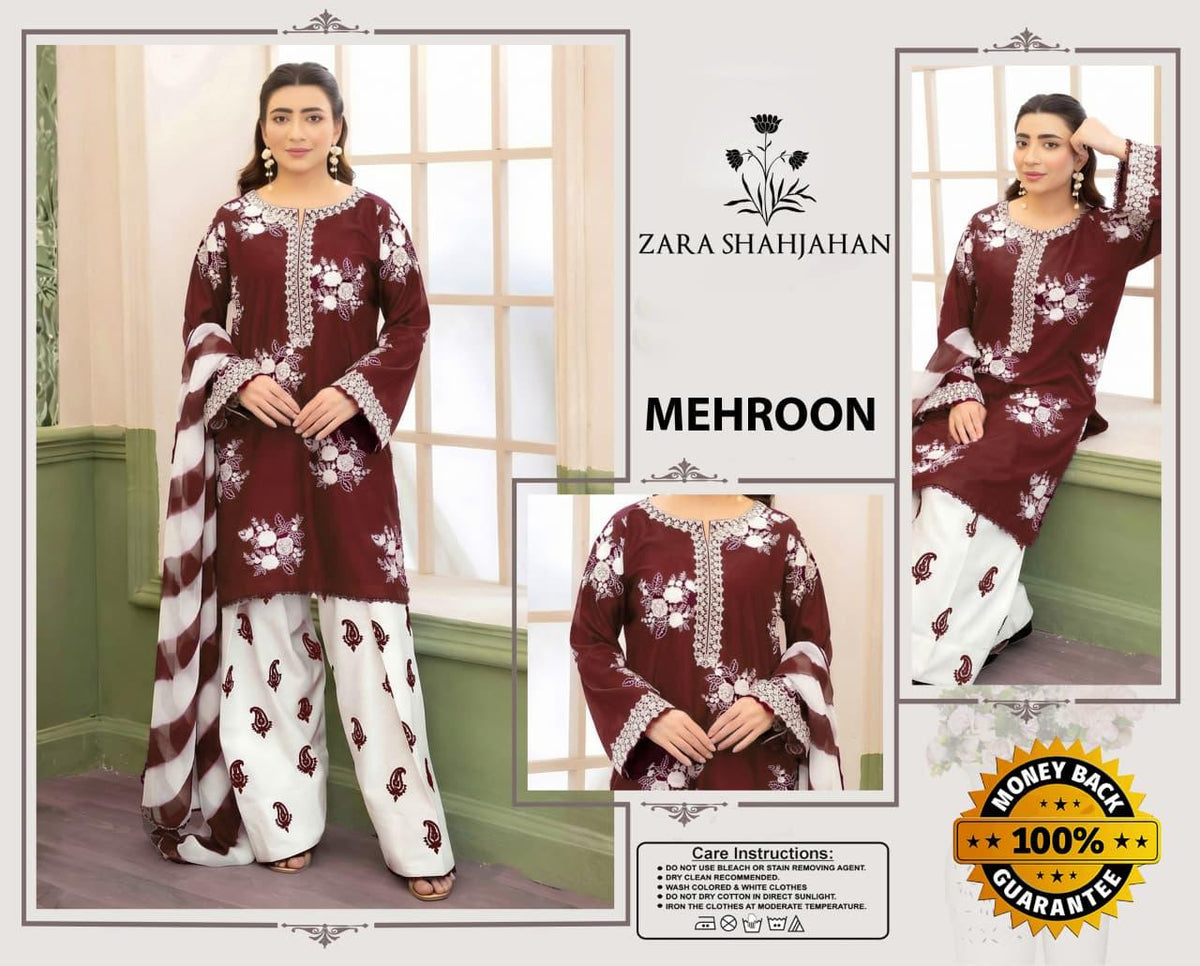 3PC EMBROIDERED SUIT - BG913