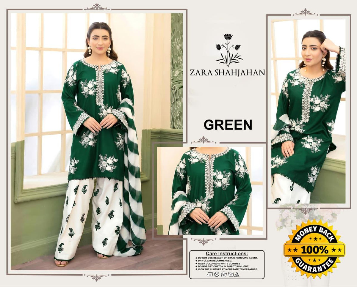 3PC EMBROIDERED SUIT - BG913