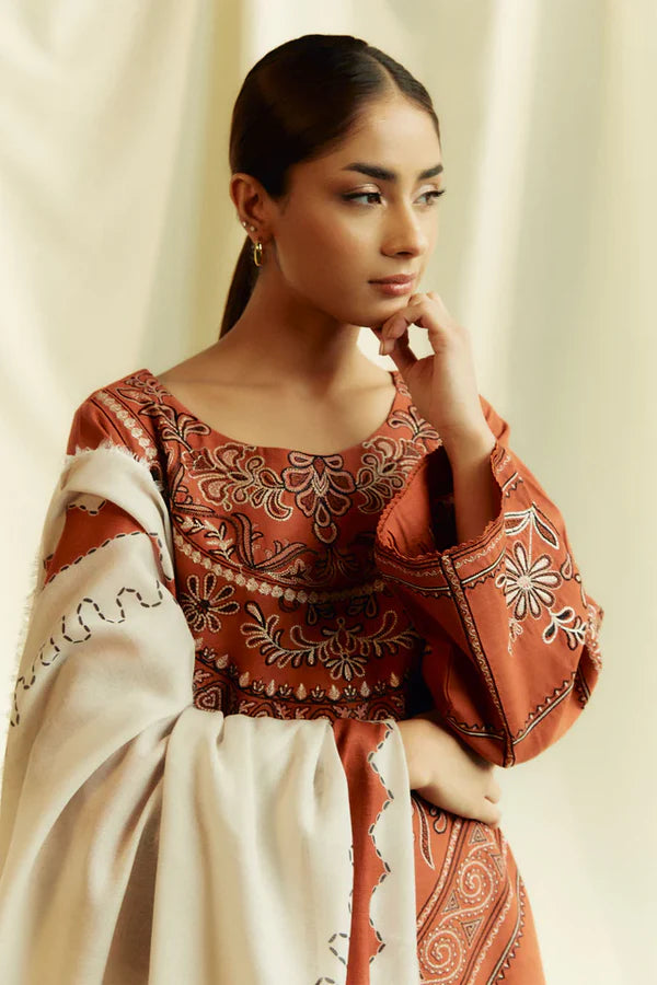 3 PC EMBROIDERED LAWN - BG594