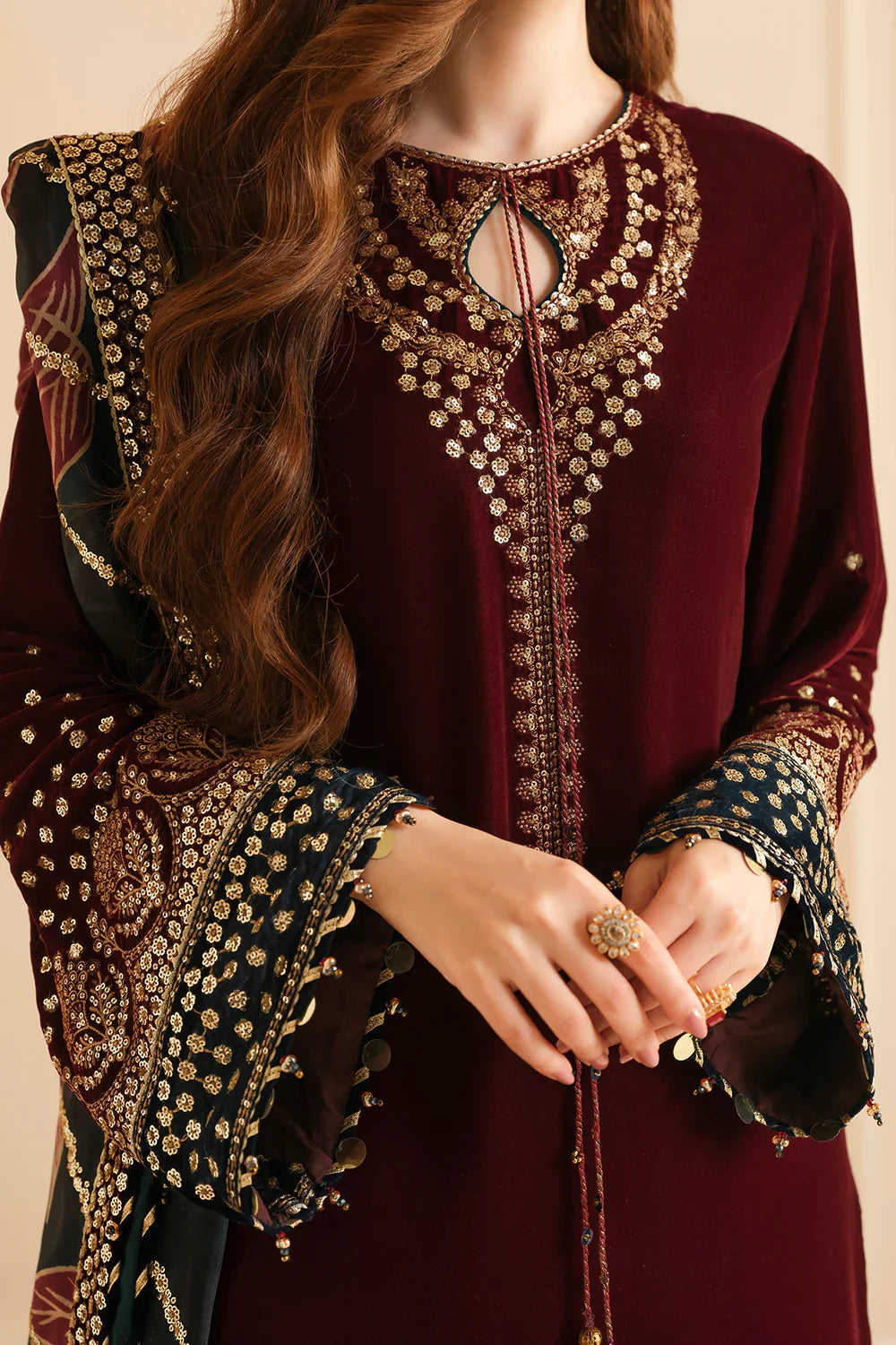 JAZMINE Embroidered Velvet Formal JV-YF-2038