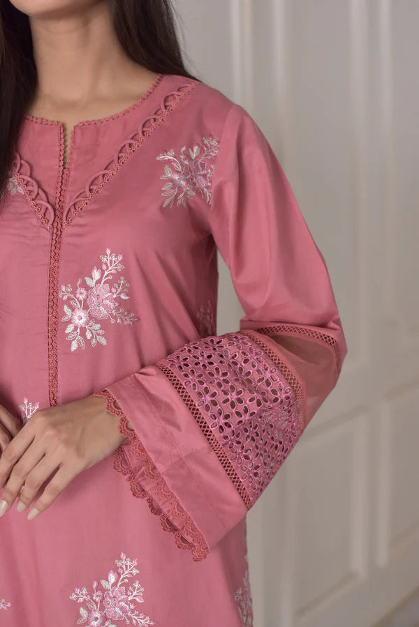 3 PC EMBROIDERED DHANAK SUIT - BG832