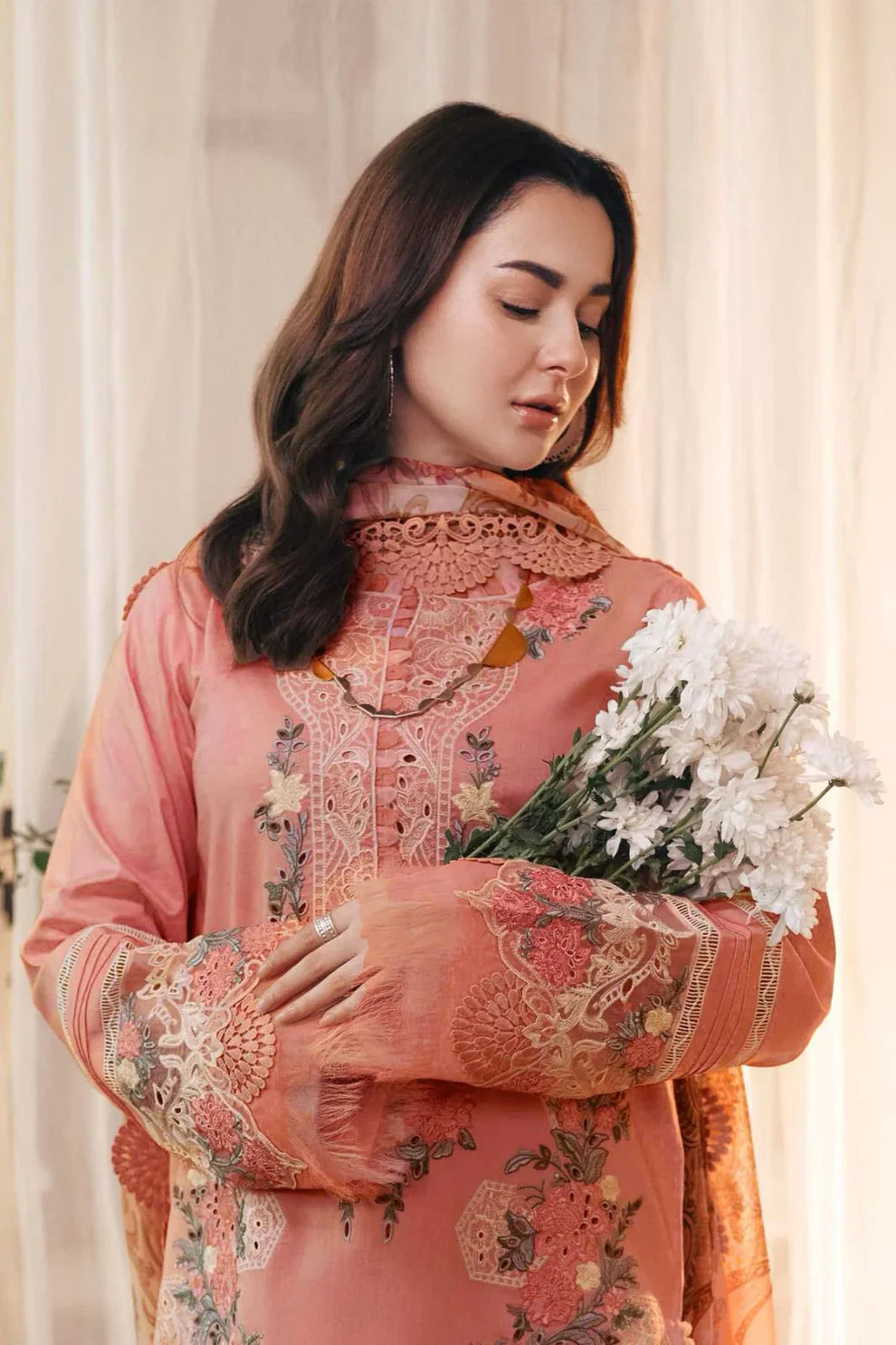 3PC EMBROIDED DHANAK - BG619