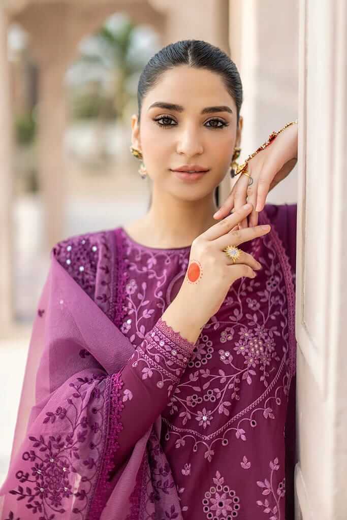 3 PC EMBROIDERED LAWN - BG599